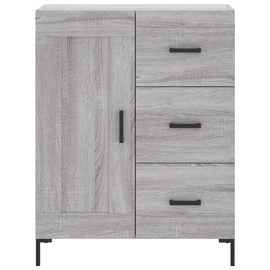 Hoge Kast 69,5X34X180 Cm Bewerkt Hout Eikenkleurig Grijs sonoma