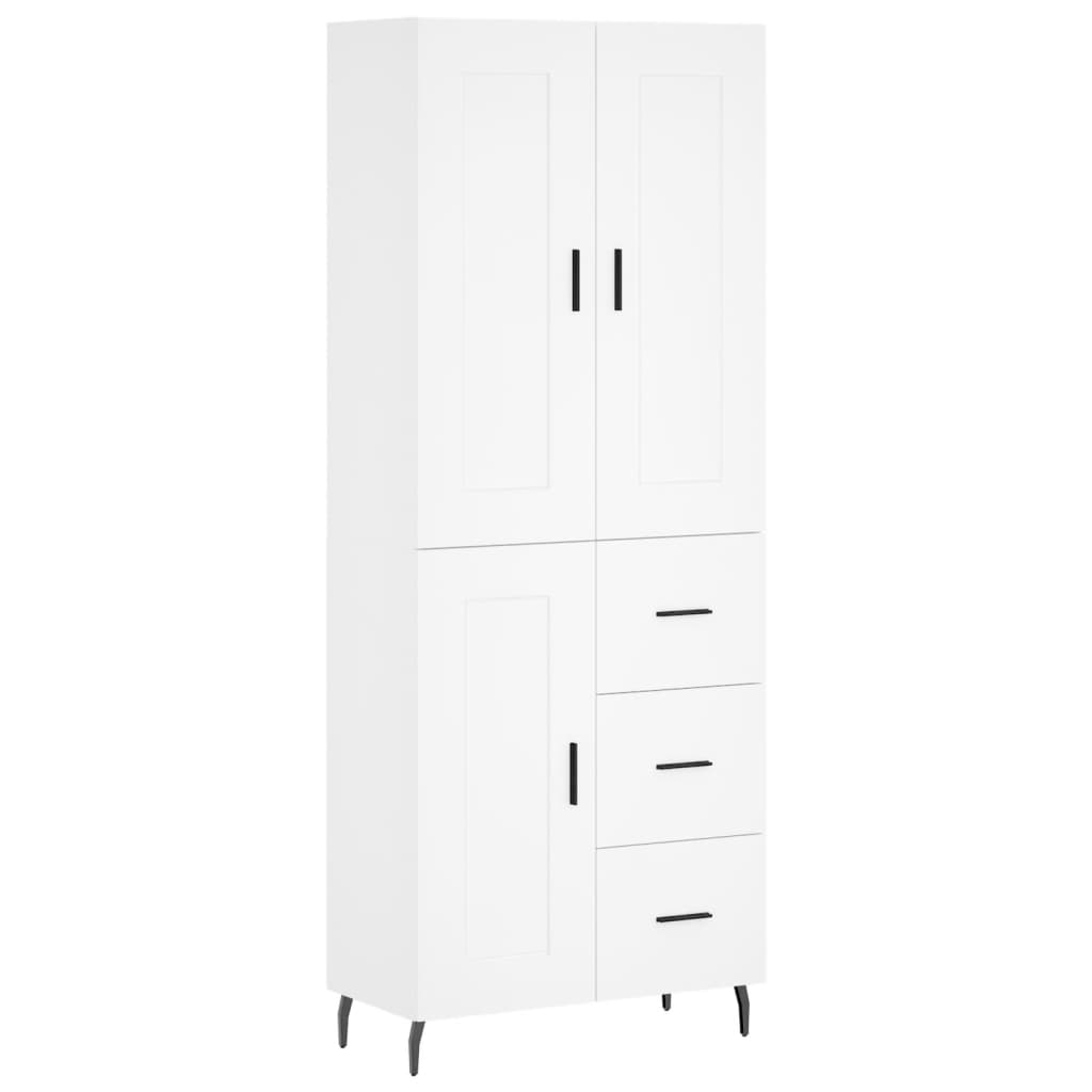 Hoge Kast 69,5X34X180 Cm Bewerkt Hout Wit