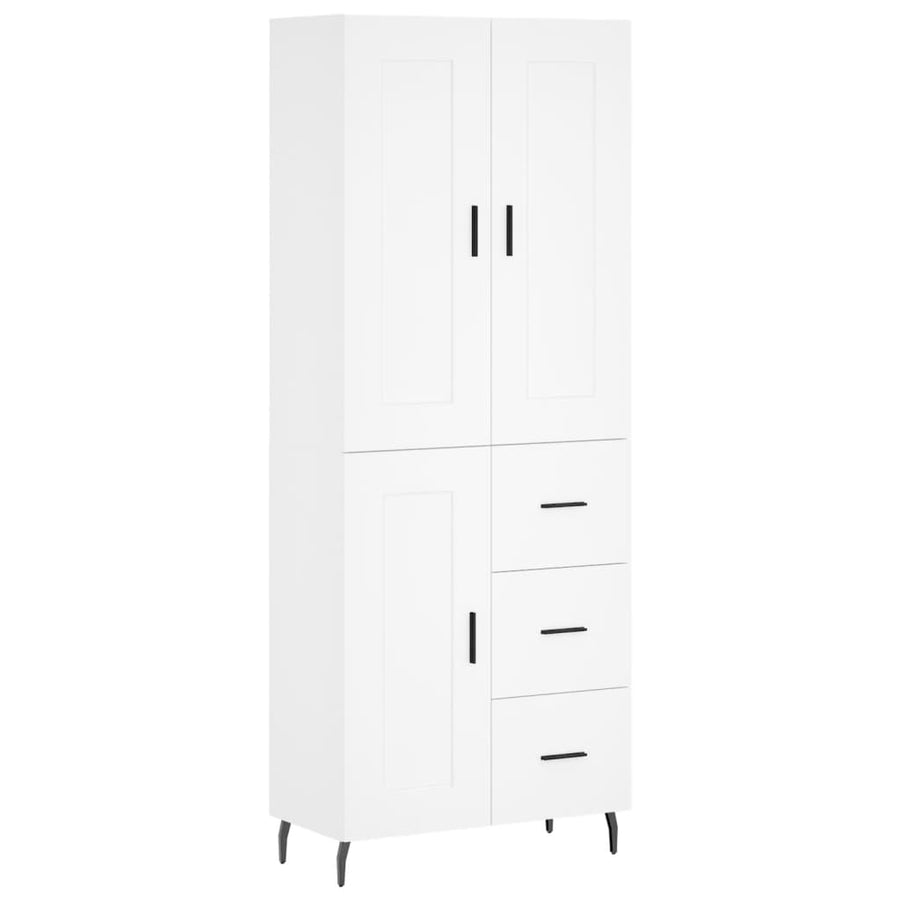 Hoge Kast 69,5X34X180 Cm Bewerkt Hout Wit