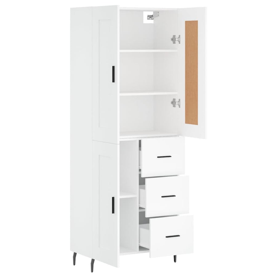 Hoge Kast 69,5X34X180 Cm Bewerkt Hout Wit