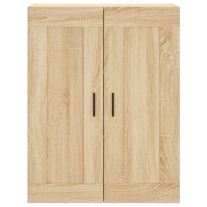 Hoge Kast 69,5X34X80 Cm Bewerkt Hout Kleurig Sonoma eiken 1 houten deur 3 lades