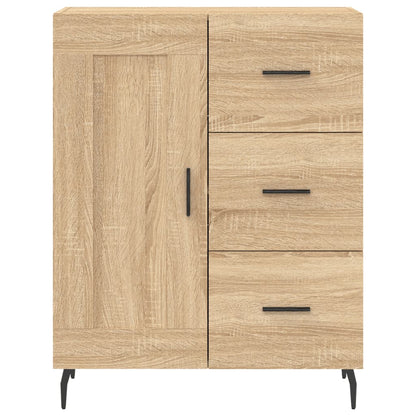 Hoge Kast 69,5X34X80 Cm Bewerkt Hout Kleurig Sonoma eiken 1 houten deur 3 lades