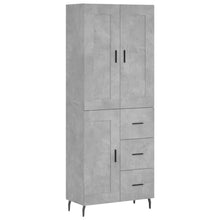 Hoge Kast 69,5X34X180 Cm Bewerkt Hout Betongrijs