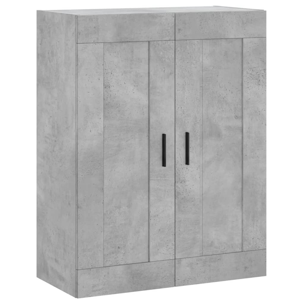 Hoge Kast 69,5X34X180 Cm Bewerkt Hout Betongrijs