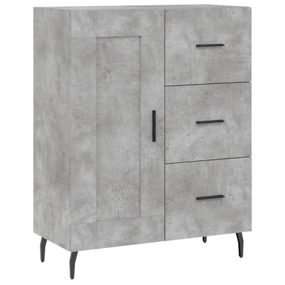 Hoge Kast 69,5X34X180 Cm Bewerkt Hout Betongrijs
