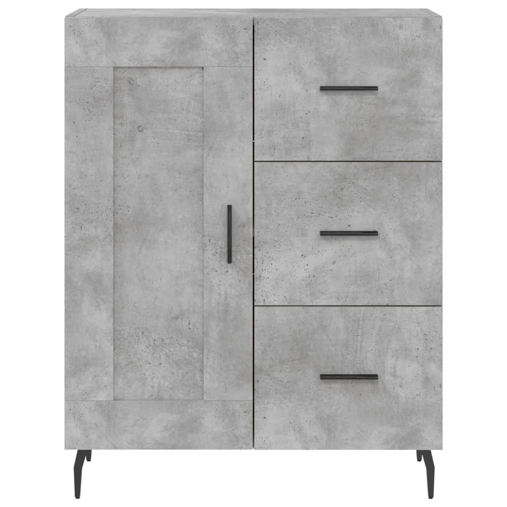 Hoge Kast 69,5X34X180 Cm Bewerkt Hout Betongrijs