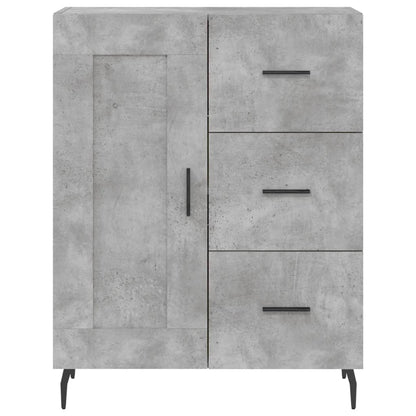 Hoge Kast 69,5X34X180 Cm Bewerkt Hout Betongrijs