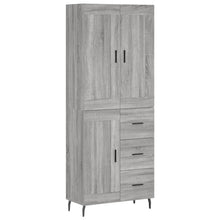 Hoge Kast 69,5X34X180 Cm Bewerkt Hout Eikenkleurig Grijs sonoma