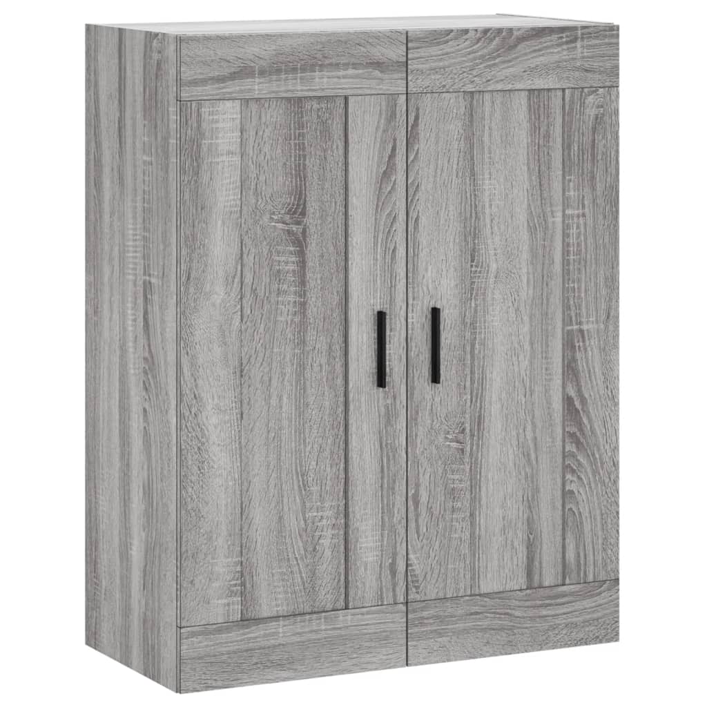 Hoge Kast 69,5X34X180 Cm Bewerkt Hout Eikenkleurig Grijs sonoma