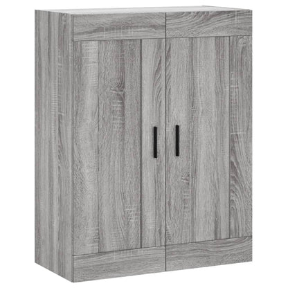 Hoge Kast 69,5X34X180 Cm Bewerkt Hout Eikenkleurig Grijs sonoma
