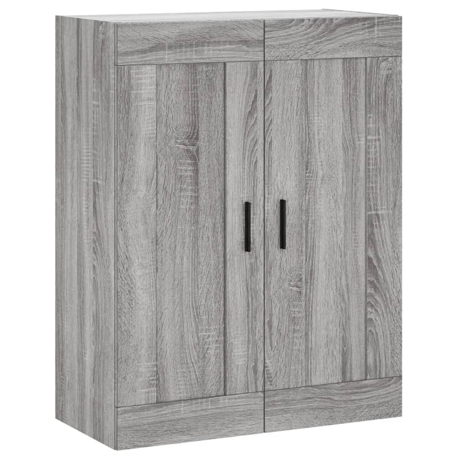 Hoge Kast 69,5X34X180 Cm Bewerkt Hout Eikenkleurig Grijs sonoma