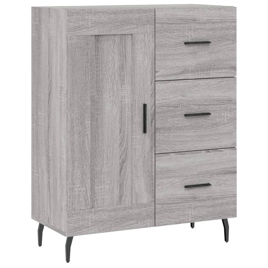 Hoge Kast 69,5X34X180 Cm Bewerkt Hout Eikenkleurig Grijs sonoma
