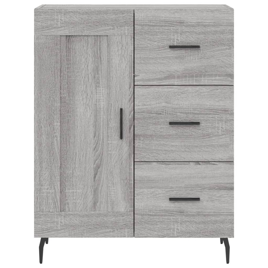 Hoge Kast 69,5X34X180 Cm Bewerkt Hout Eikenkleurig Grijs sonoma
