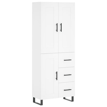 Hoge Kast 69,5X34X180 Cm Bewerkt Hout Wit