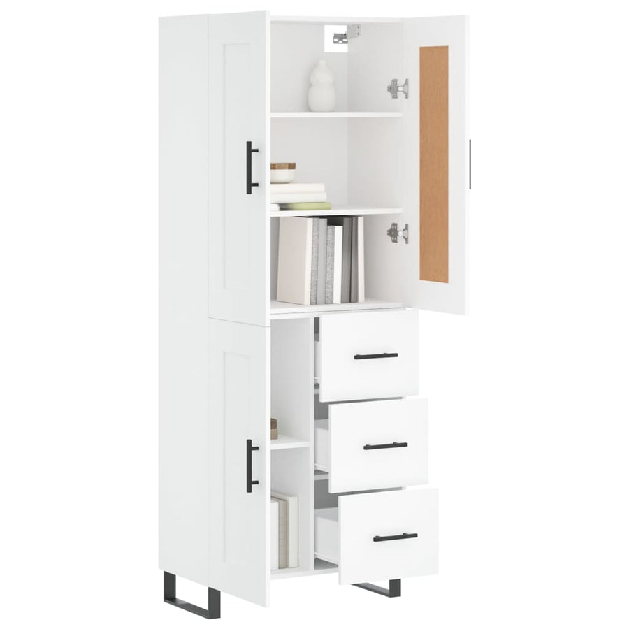 Hoge Kast 69,5X34X180 Cm Bewerkt Hout Wit