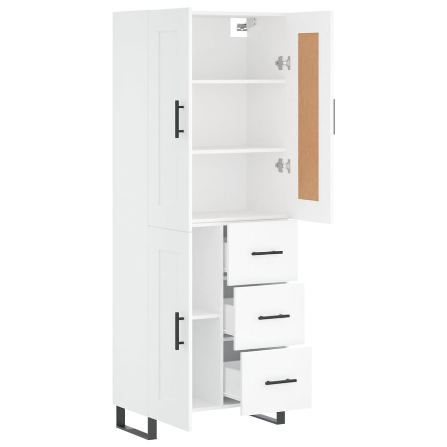 Hoge Kast 69,5X34X180 Cm Bewerkt Hout Wit
