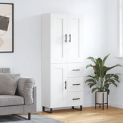 Hoge kast 69,5x34x180 cm bewerkt hout wit