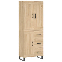 Hoge Kast 69,5X34X80 Cm Bewerkt Hout Kleurig Sonoma eiken 1 houten deur 3 lades