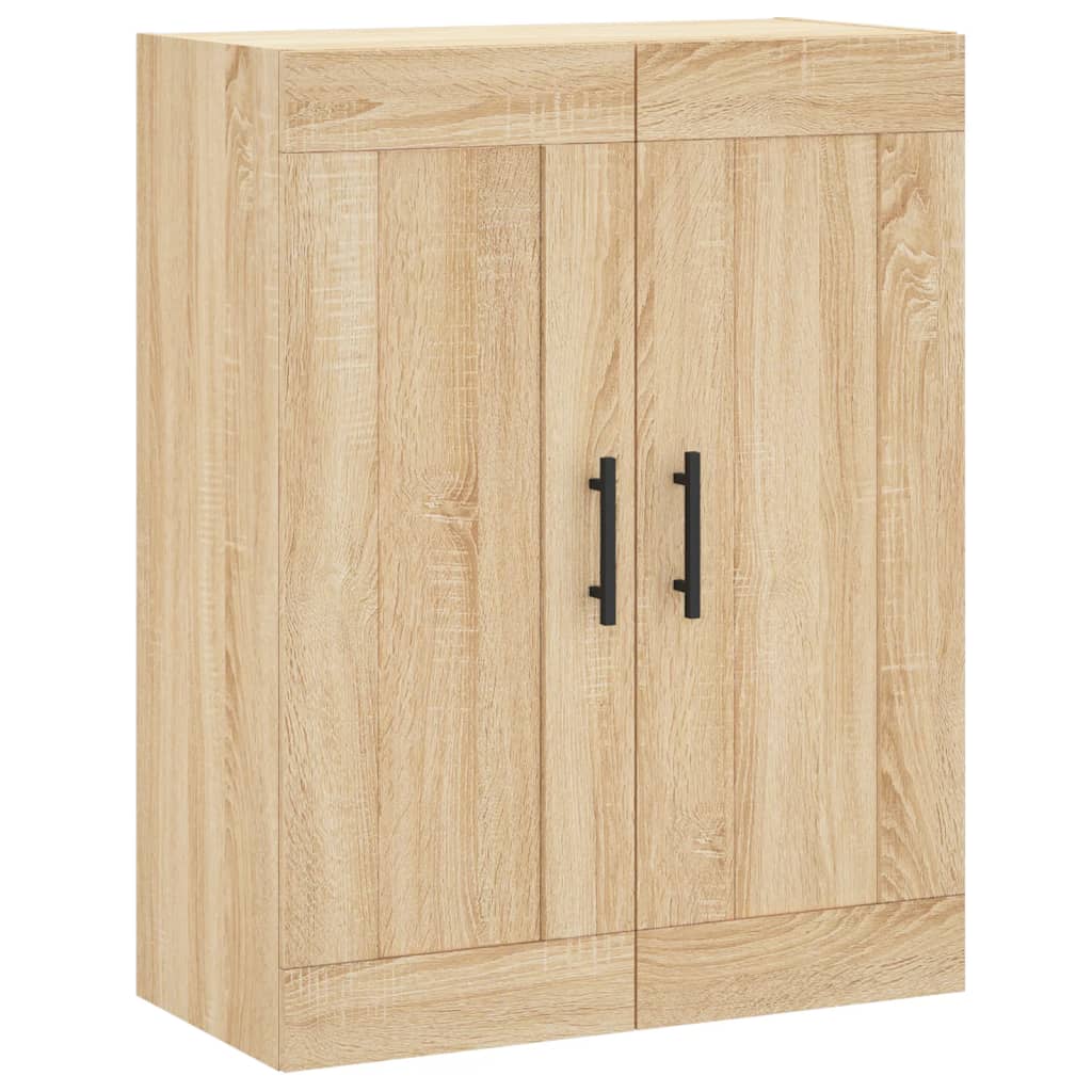 Hoge Kast 69,5X34X80 Cm Bewerkt Hout Kleurig Sonoma eiken 1 houten deur 3 lades