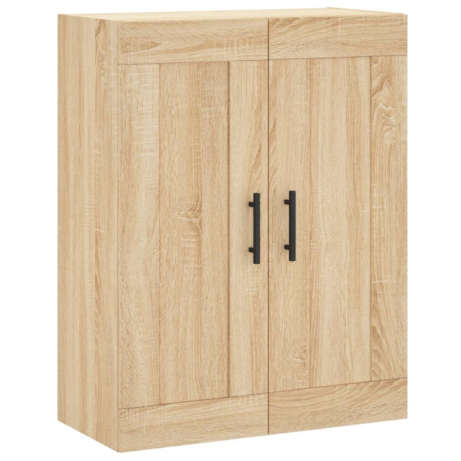 Hoge Kast 69,5X34X80 Cm Bewerkt Hout Kleurig Sonoma eiken 1 houten deur 3 lades