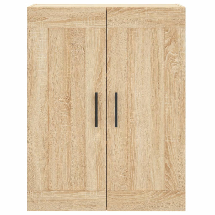 Hoge Kast 69,5X34X80 Cm Bewerkt Hout Kleurig Sonoma eiken 1 houten deur 3 lades