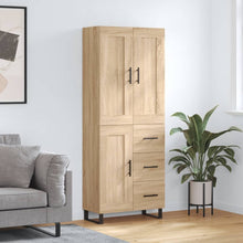 Hoge Kast 69,5X34X80 Cm Bewerkt Hout Kleurig Sonoma eiken 1 houten deur 3 lades