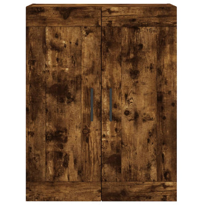 Hoge Kast 69,5X34X180 Cm Bewerkt Hout Kleurig Gerookt eiken