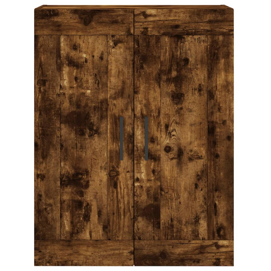 Hoge Kast 69,5X34X180 Cm Bewerkt Hout Kleurig Gerookt eiken