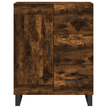 Hoge Kast 69,5X34X180 Cm Bewerkt Hout Kleurig Gerookt eiken