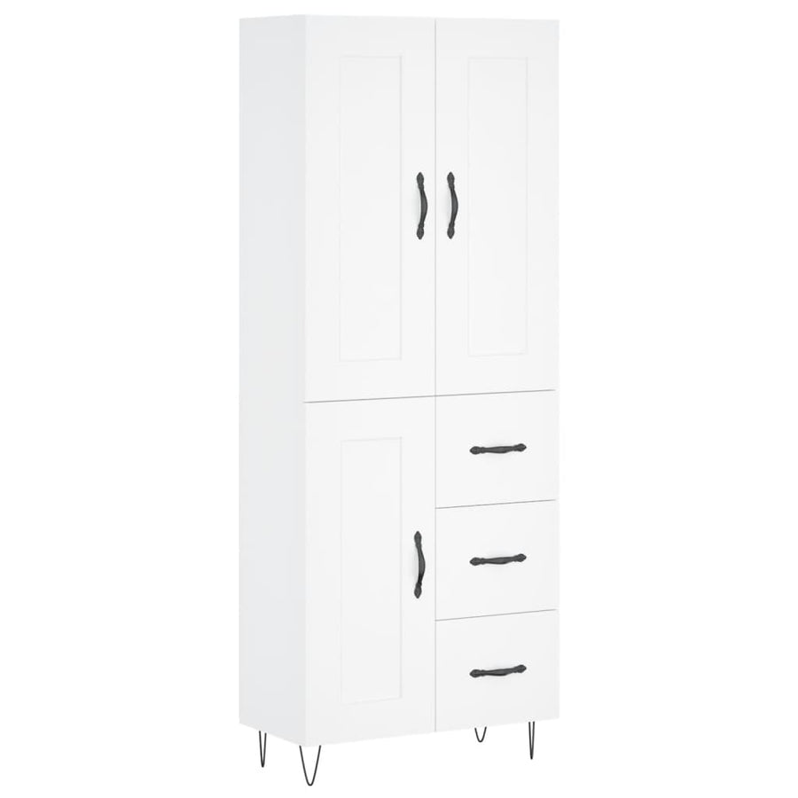 Hoge Kast 69,5X34X180 Cm Bewerkt Hout Wit