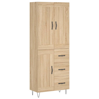 Hoge Kast 69,5X34X180 Cm Bewerkt Hout Kleurig Sonoma eiken