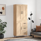 Hoge kast 69,5x34x180 cm bewerkt hout sonoma eiken