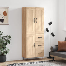 Hoge Kast 69,5X34X180 Cm Bewerkt Hout Kleurig Sonoma eiken