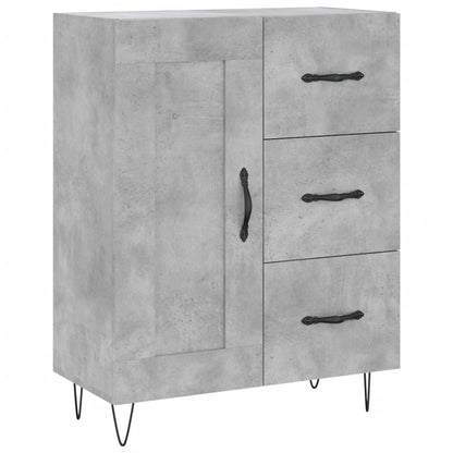 Hoge Kast 69,5X34X180 Cm Bewerkt Hout Betongrijs