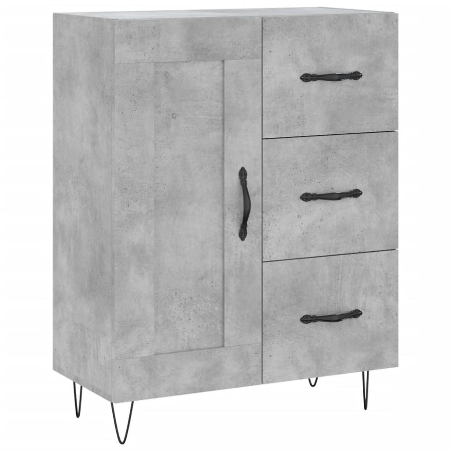 Hoge Kast 69,5X34X180 Cm Bewerkt Hout Betongrijs