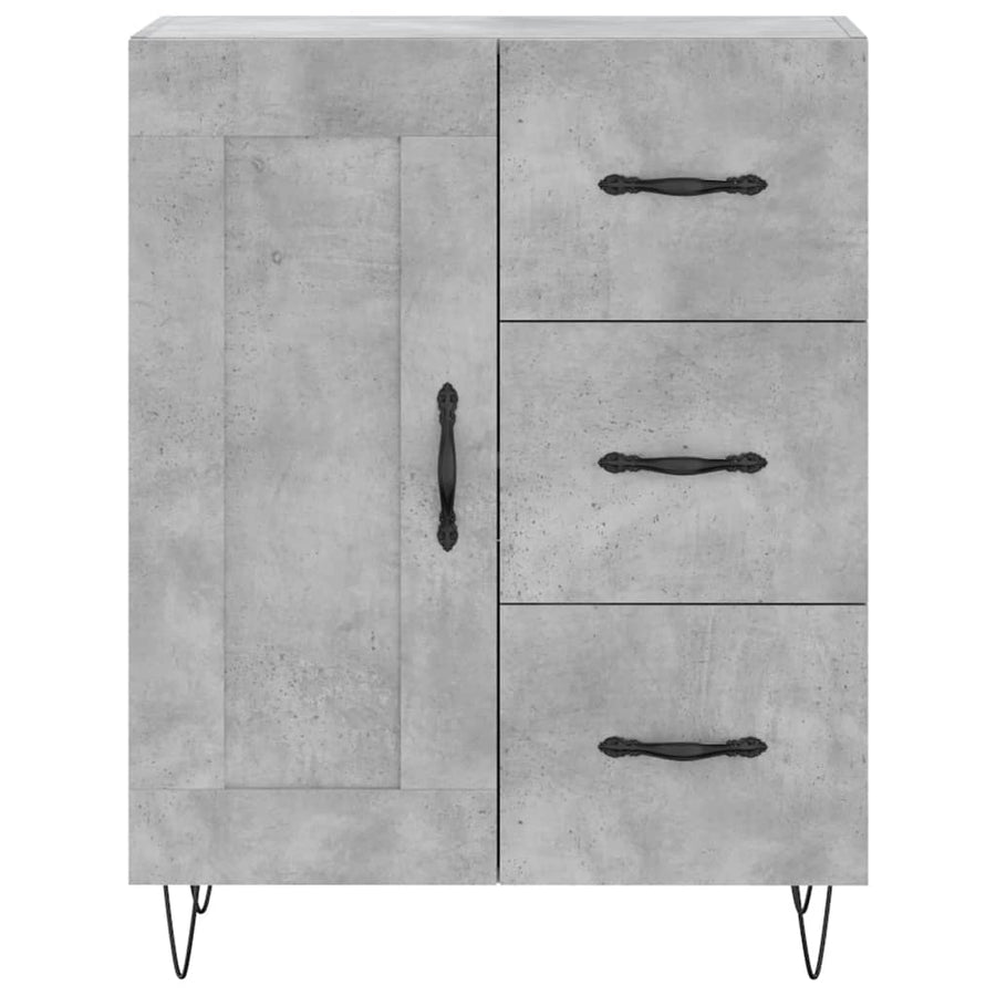 Hoge Kast 69,5X34X180 Cm Bewerkt Hout Betongrijs