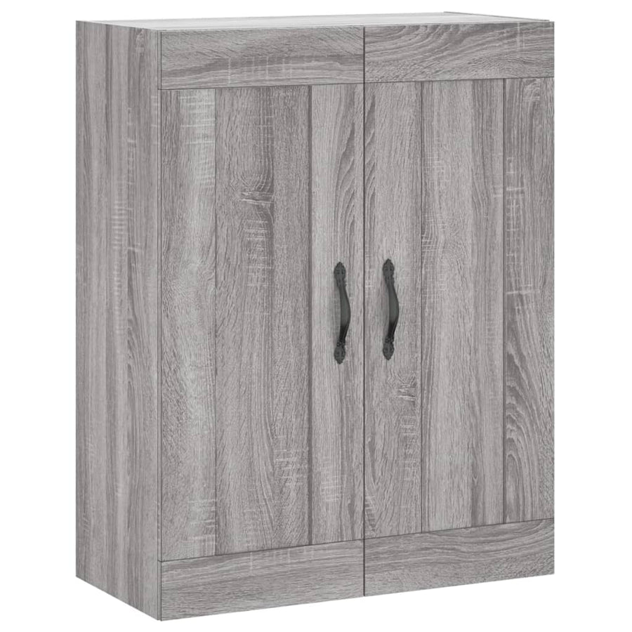 Hoge Kast 69,5X34X180 Cm Bewerkt Hout Grijs Sonoma Eikenkleurig 1 houten deur 3 lades