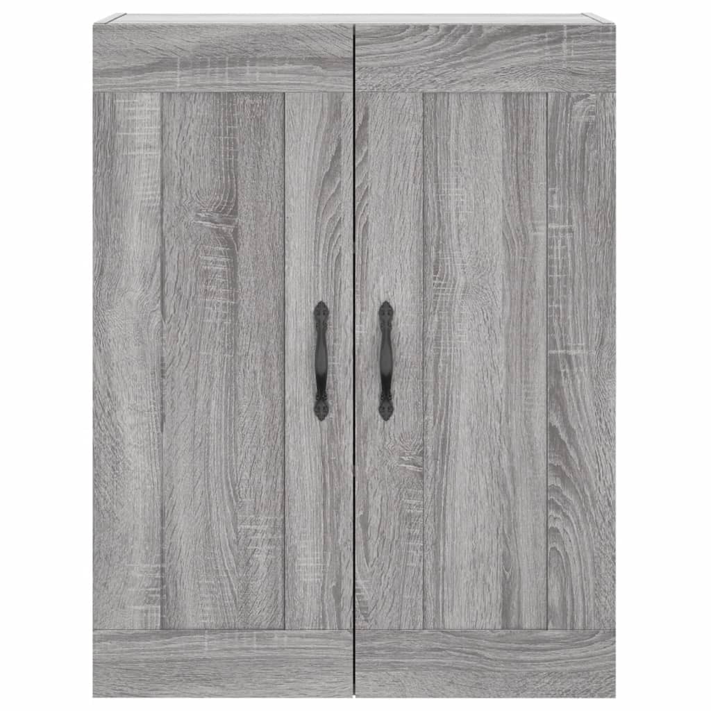 Hoge Kast 69,5X34X180 Cm Bewerkt Hout Grijs Sonoma Eikenkleurig 1 houten deur 3 lades
