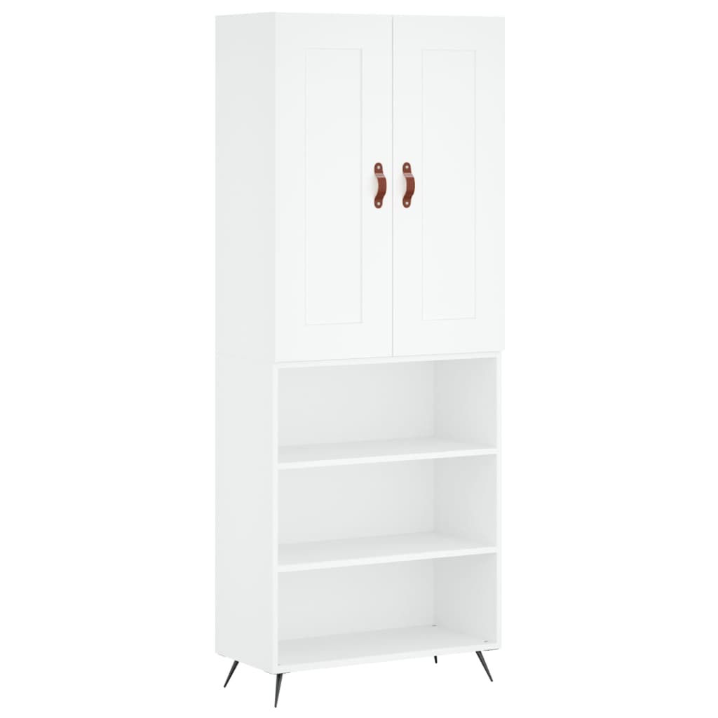 Hoge Kast 69,5X34X180 Cm Bewerkt Hout Wit