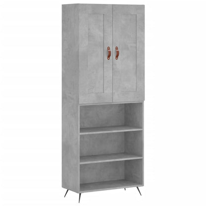 Hoge Kast 69,5X34X180 Cm Bewerkt Hout Betongrijs