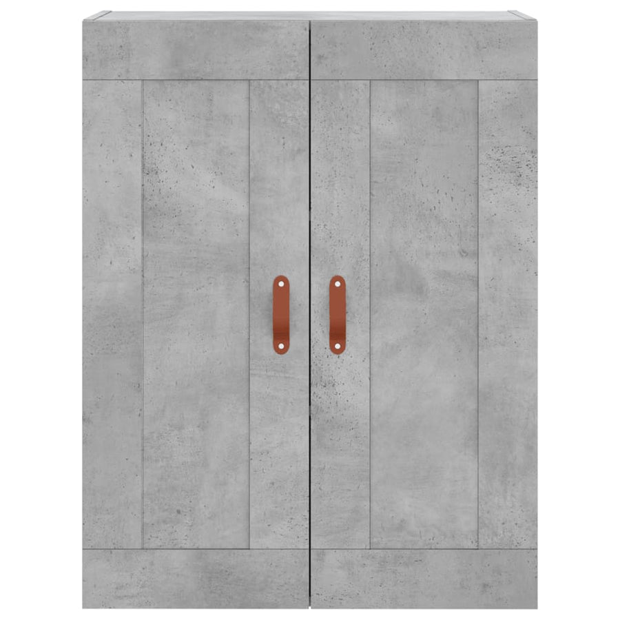 Hoge Kast 69,5X34X180 Cm Bewerkt Hout Betongrijs