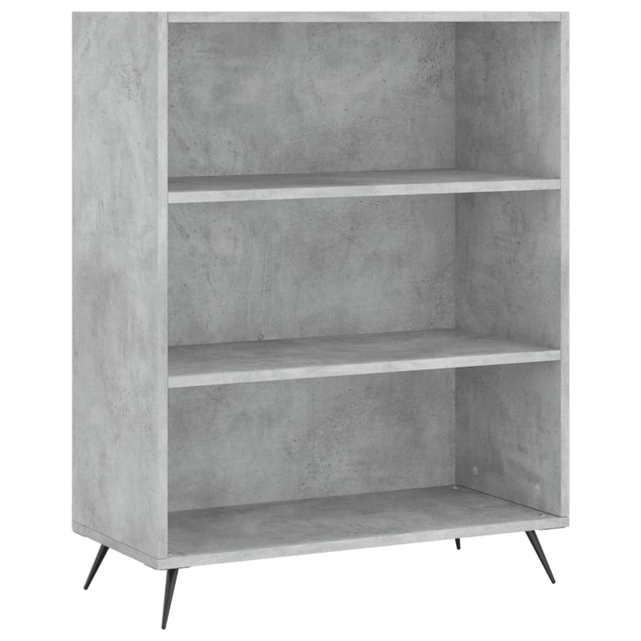 Hoge Kast 69,5X34X180 Cm Bewerkt Hout Betongrijs