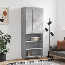 Hoge Kast 69,5X34X180 Cm Bewerkt Hout Betongrijs