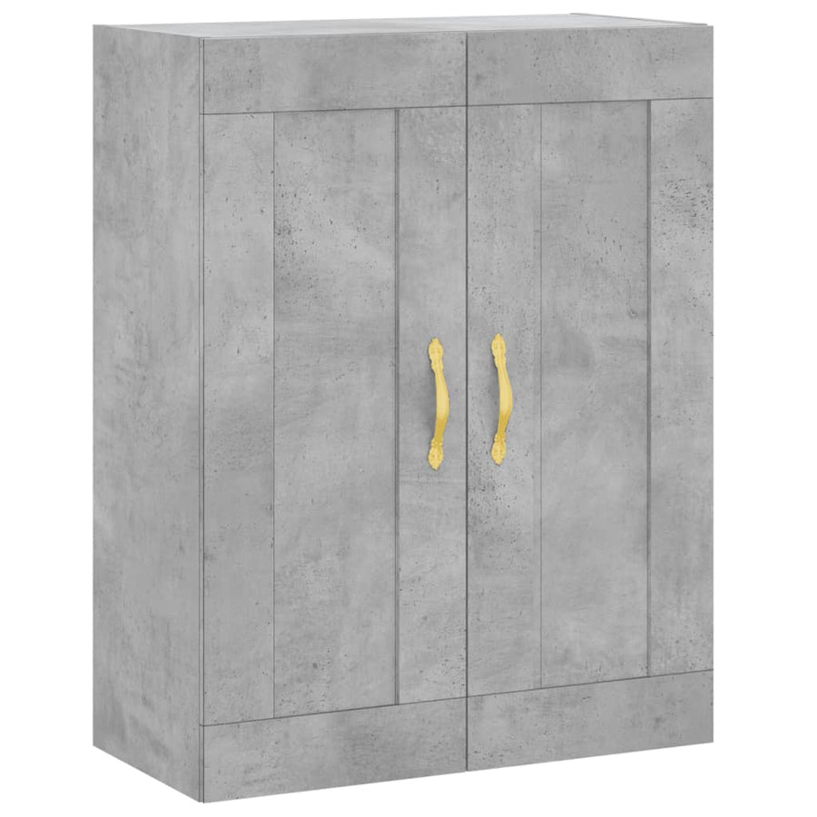 Hoge kast 69,5x34x180 cm bewerkt hout betongrijs