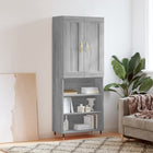 Hoge kast 69,5x34x180 cm grijs eiken bewerkt hout