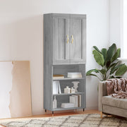 Hoge kast 69,5x34x180 cm grijs eiken bewerkt hout