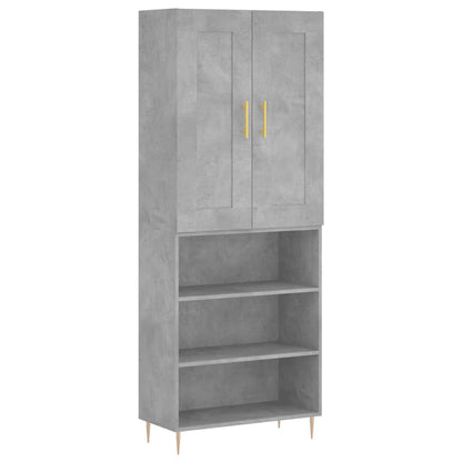 Hoge Kast 69,5X34X180 Cm Bewerkt Hout Betongrijs