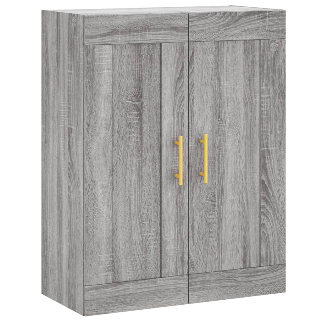 Hoge Kast 69,5X34X180 Cm Bewerkt Hout Eikenkleurig Grijs sonoma