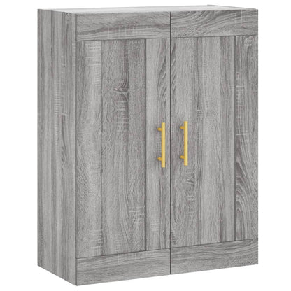 Hoge Kast 69,5X34X180 Cm Bewerkt Hout Eikenkleurig Grijs sonoma