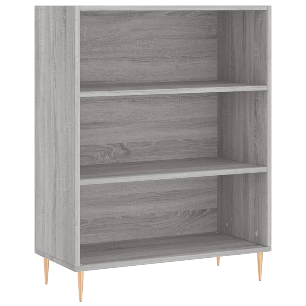Hoge Kast 69,5X34X180 Cm Bewerkt Hout Eikenkleurig Grijs sonoma